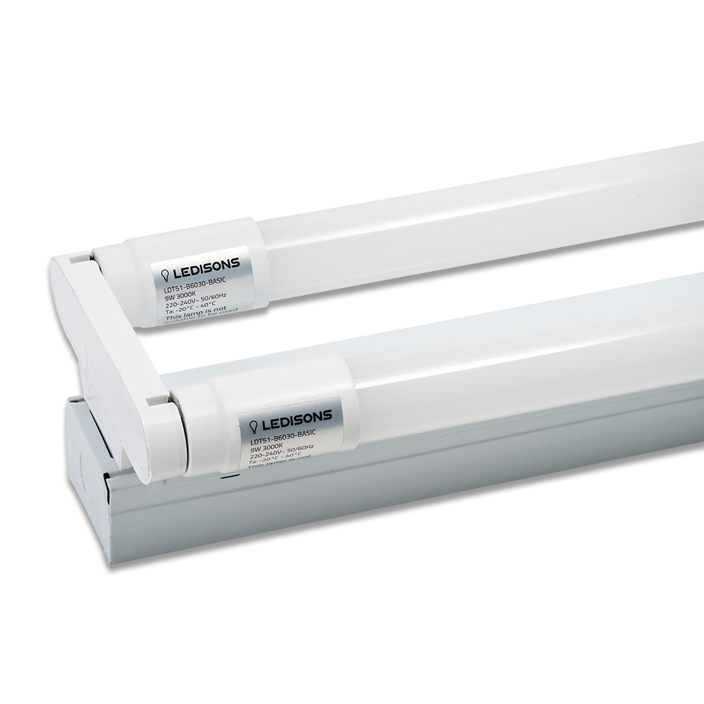 Afgang i går Saga LED-lysstofrør armatur Scotala 60 cm dobbelt | LED Verden