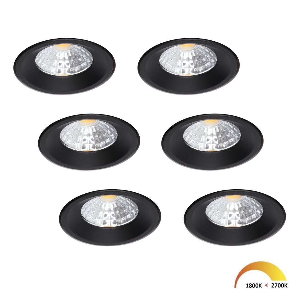 Spot encastrable LED Vivaro noir 3W dimmable IP54 